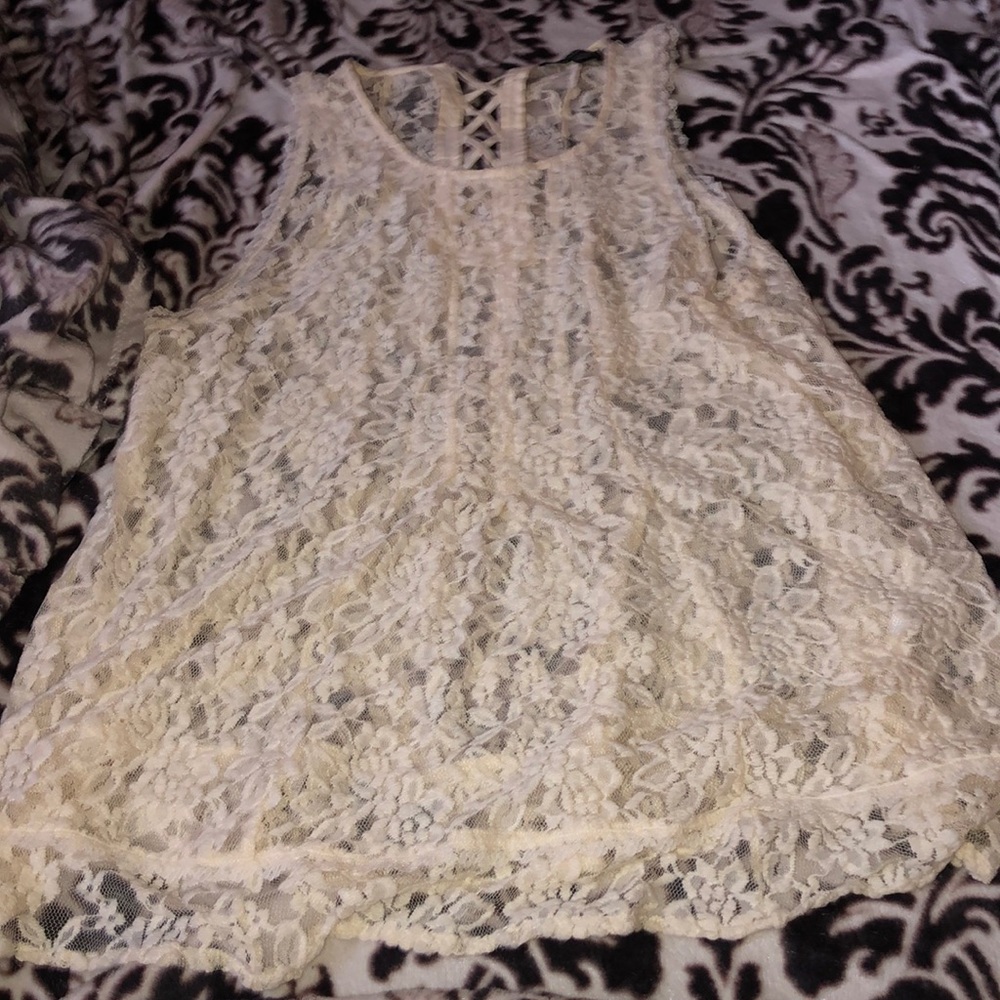 White Floral tank top